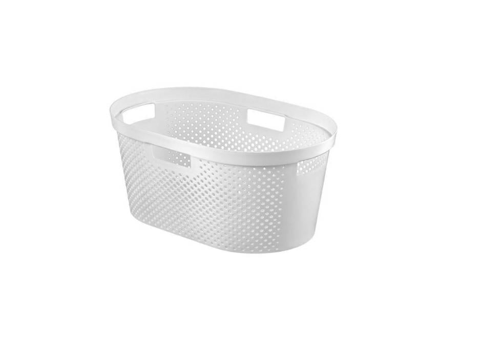 Curver Cesta de Ropa Infinity 39L. Dots con 4 Asas - Color Blanco