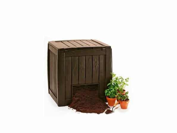 Keter Deco 231600 - Contenedor para compostaje exterior con base, color marrón