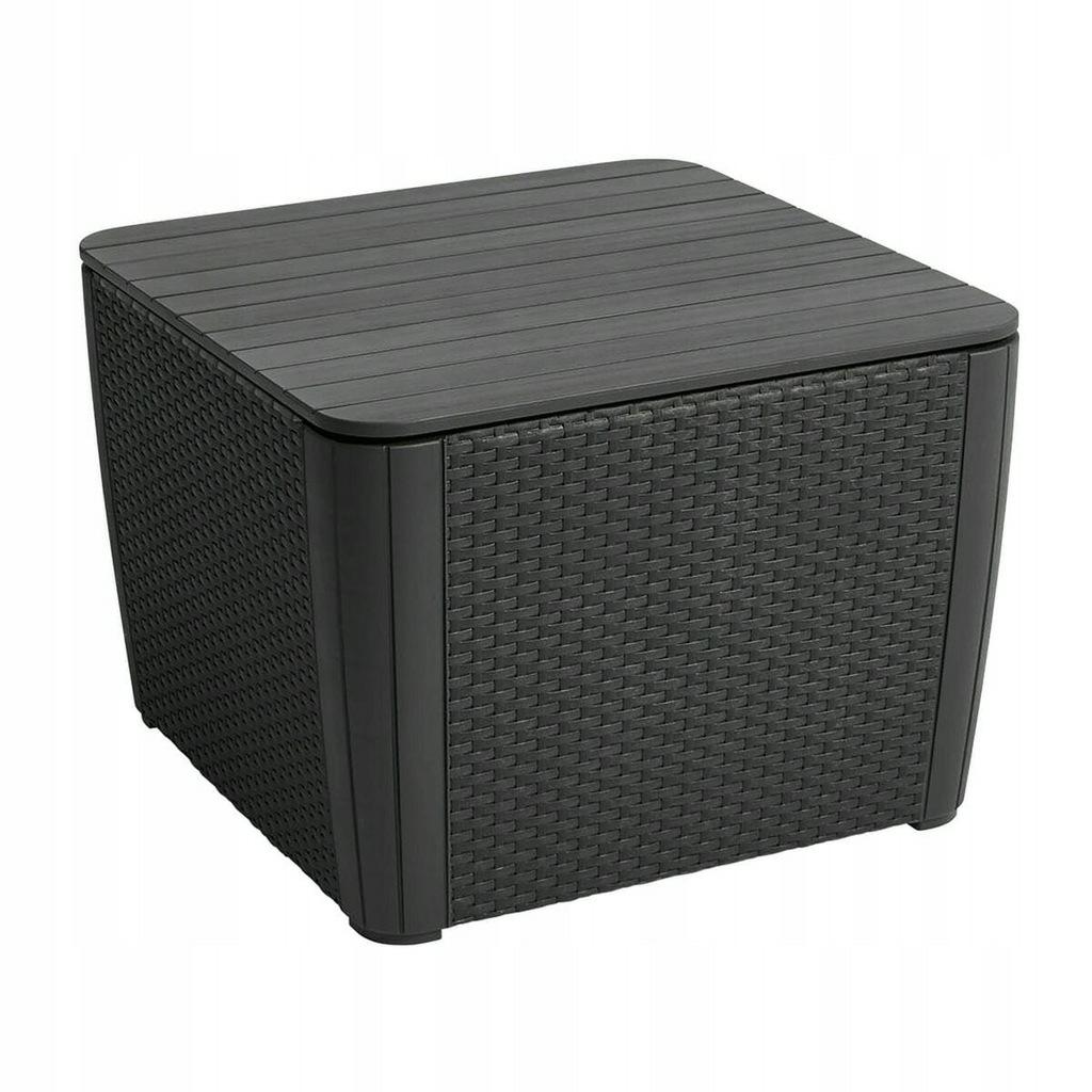 Keter Luzon Plus Flat Wicker Mesa de jardín, Grafito