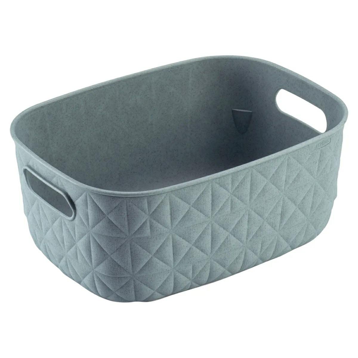 CURVER - Cesta de almacenamiento Softex 4L, diseño elegante, ligero, apilable y práctico, 100% reciclado, 26 x 19 x 11 cm, color azul