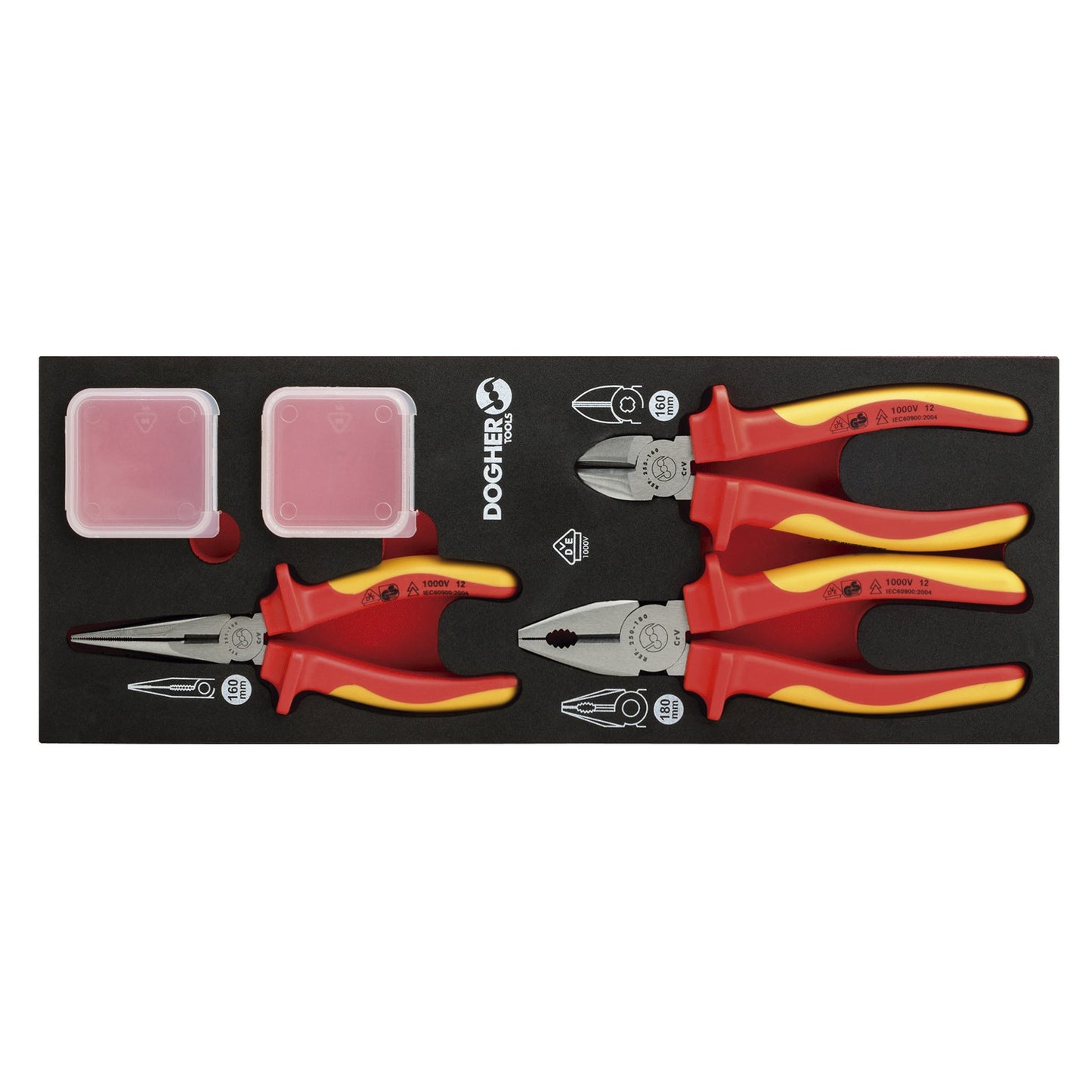 Dogher 250-080 - Bandeja Combinable 1/4 - 3 Alicates Aislados VDE
