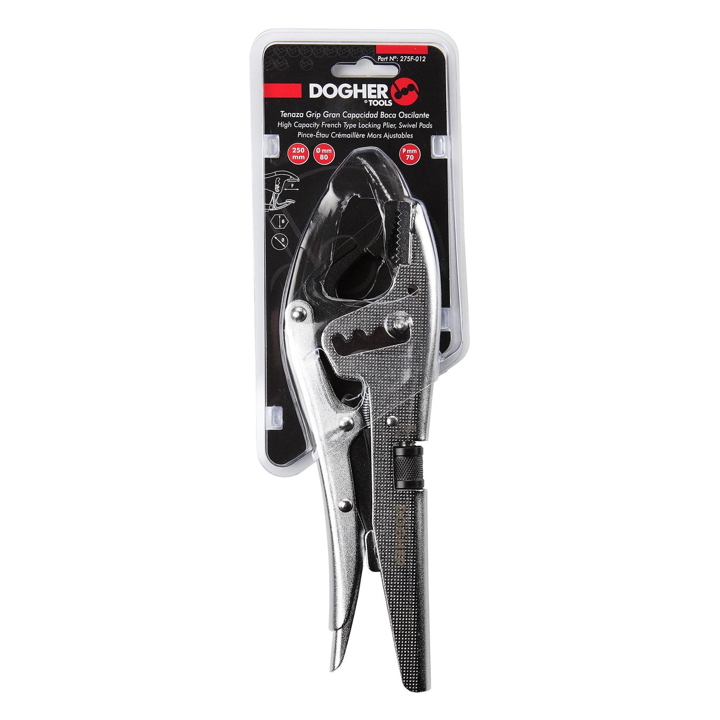 Dogher 275F-010 - Tenaza Grip Boca Curva Gran Capacidad 220mm