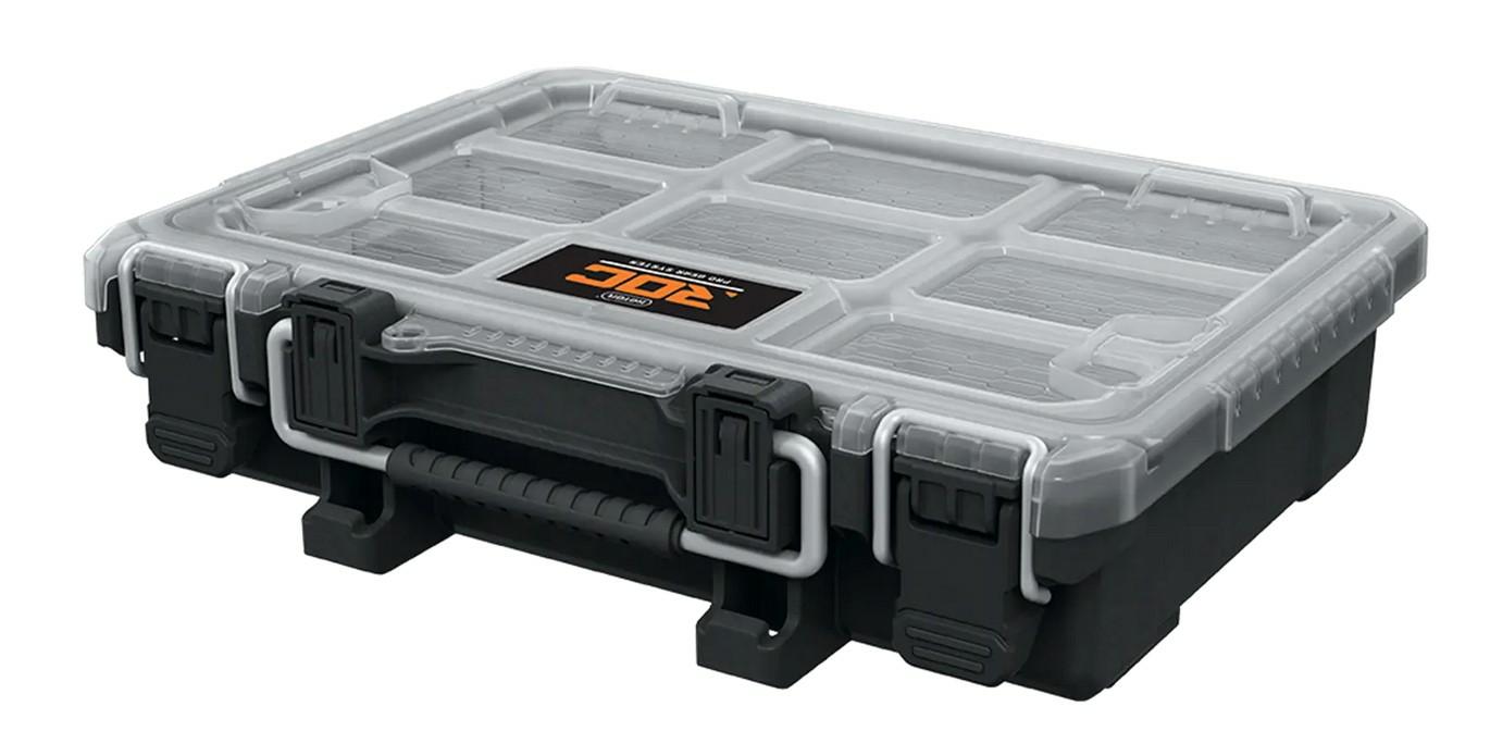 Keter ROC Pro Gear Heay Duty Medio organizador, 25 años de garantía, contenedores extraíbles, apilable, ligero, duradero, resistente al agua IP65, color negro