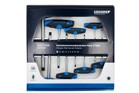 GEDORE 2142 T-008 - Set of 8 T-handle screwdrivers