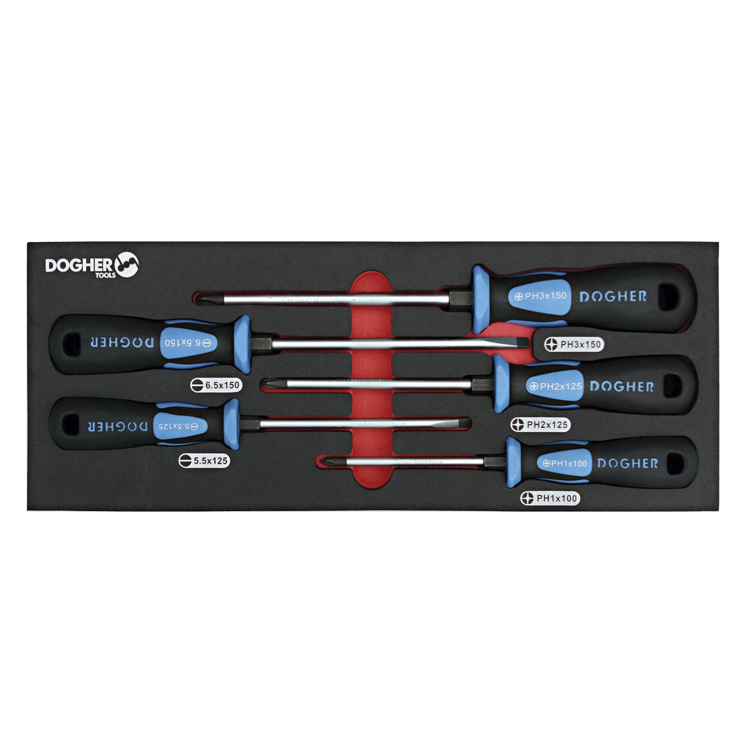 Dogher 315-080 - Bandeja Combinable 1/4 - 5 Destornillador Boca Recta & PH Industrial