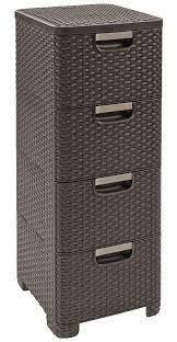 Curver 209906 - Cajón de Polipropileno, mira Mimbre, 4 x 14 L