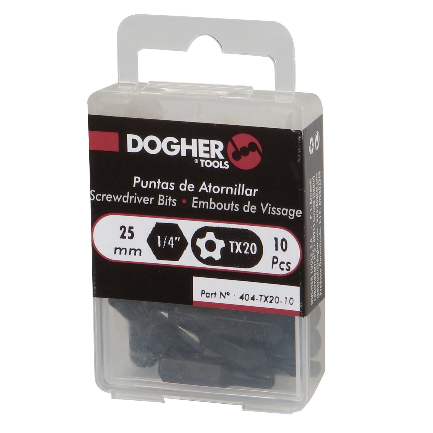 Dogher 404-Tx40-10 - Caja 10Upunta 1/4 Torx Seguridad 5P Tx40