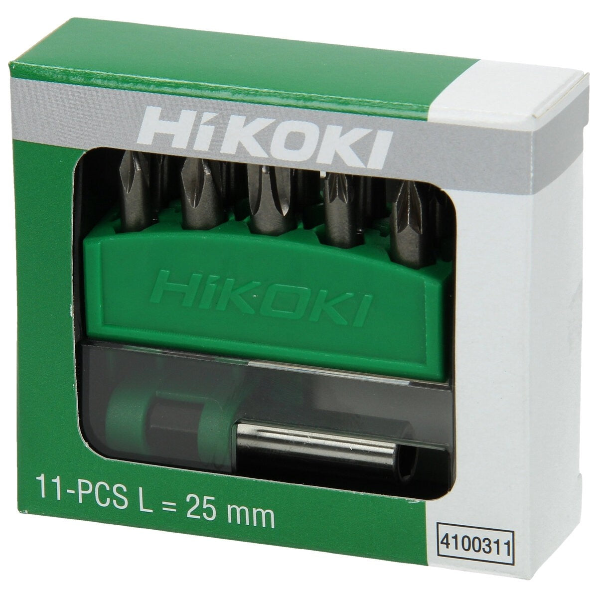 Hikoki 4100311 - Caja de puntas 1/4", 11 piezas, 25 mm, incl. portapuntas magnético