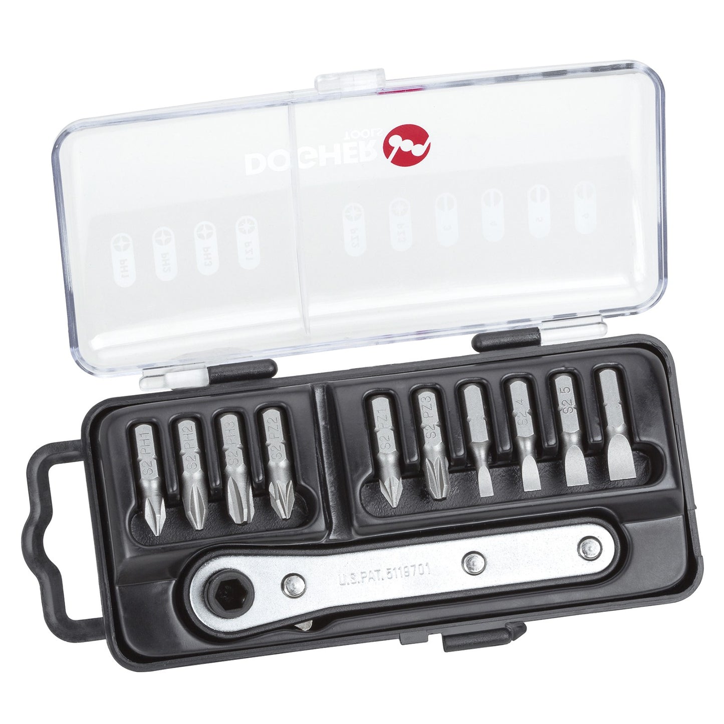 Dogher 438-003 - Estuche Puntas Ator&Llave Carraca 11Pzas