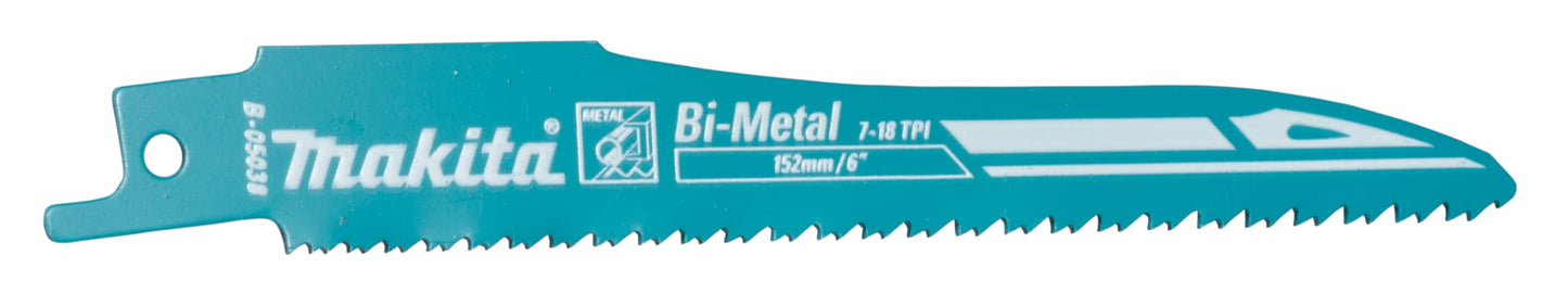 Makita B-05038-25 - B de 05038 – 25 hojas de sable BIM 152/7 – 18Z de 25 (Lote de 25 uds)