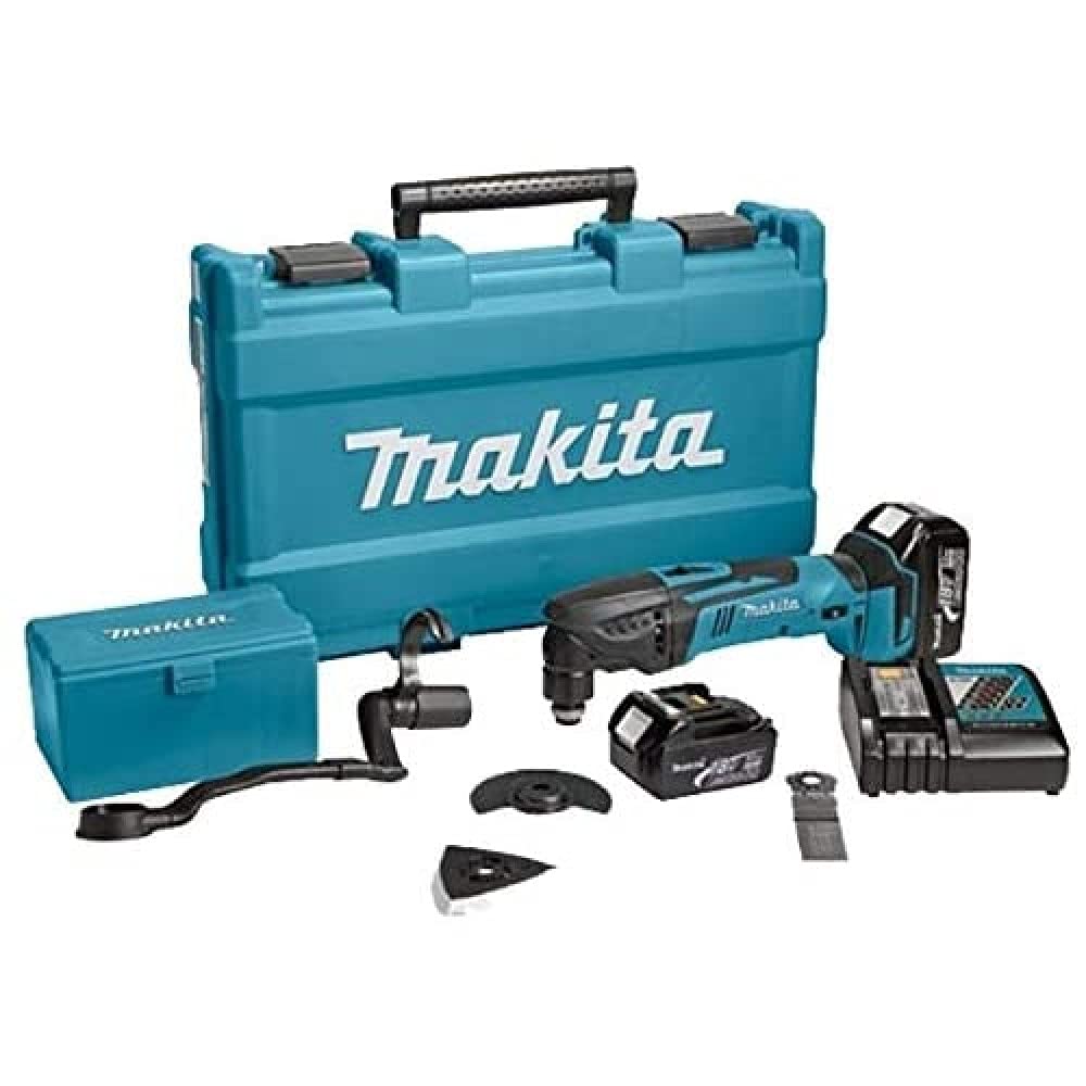 Makita DTM51RFJX1 - Cortador de lijadora multifunción (18 V, 3 Ah, iones de litio, incluye accesorios)