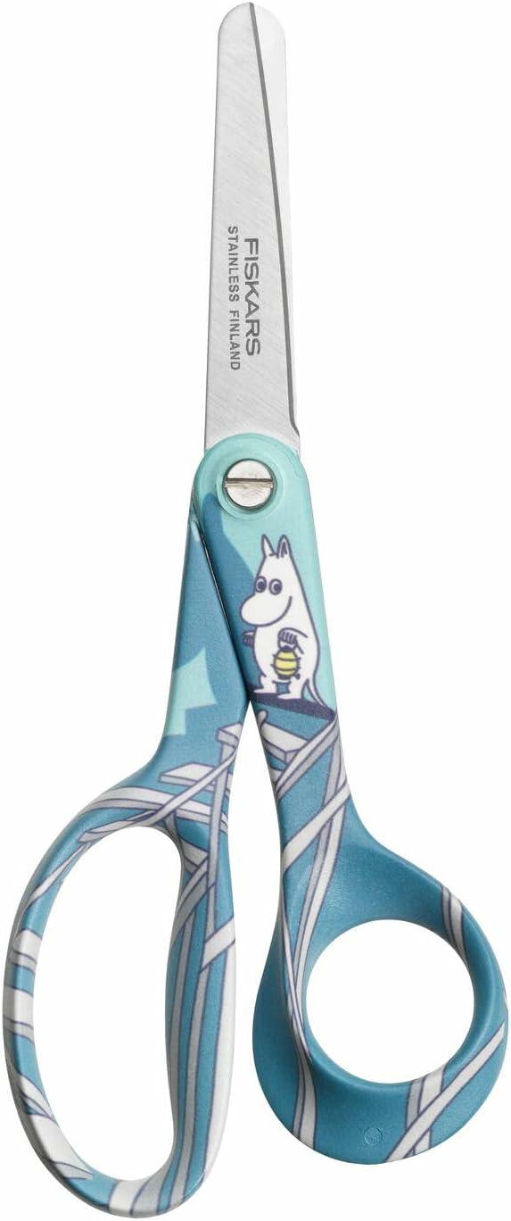 Fiskars X Mumin Tijeras infantiles con diseño Mumin, Para diestros, Longitud: 13 cm, Hojas seguridad de acero inoxidable, Mumin, 1067189