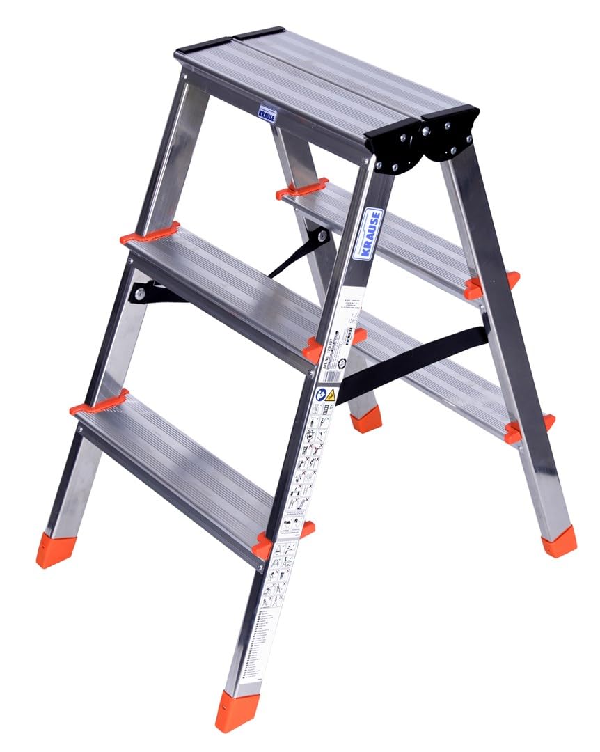 Krause 120397 - Escalera de tijera de doble acceso Dopplo, 3 peldaños