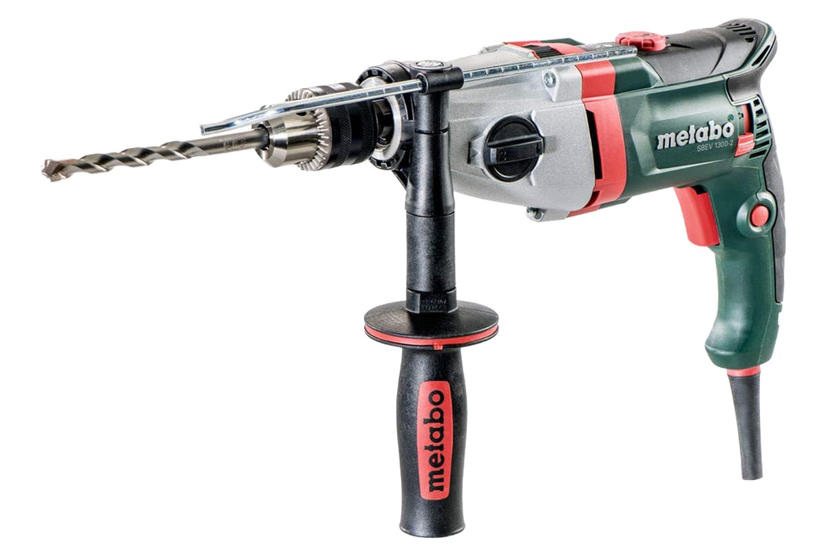 Metabo 600785000 - Taladro percutor SBEV 1300-2 1300 W, 2 velocidades, portabrocas de corona dentada
