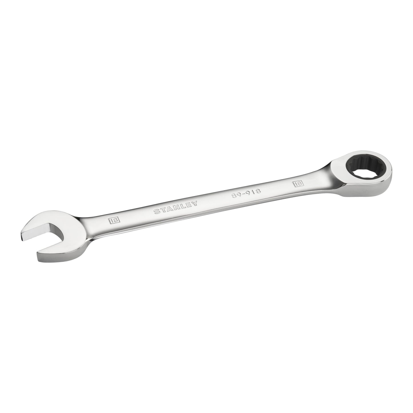Stanley - Llave combinada plana con carraca 18 mm