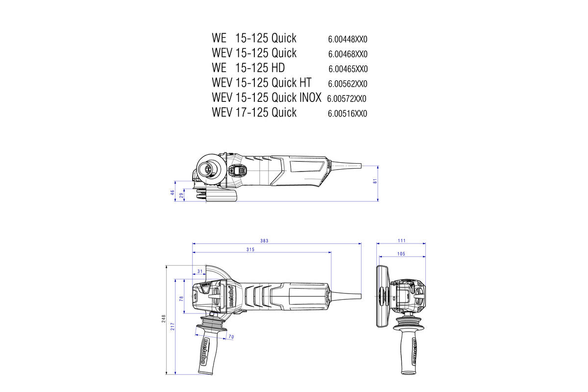 Metabo 600448000 - Amoladora angular WE 15-125 Quick