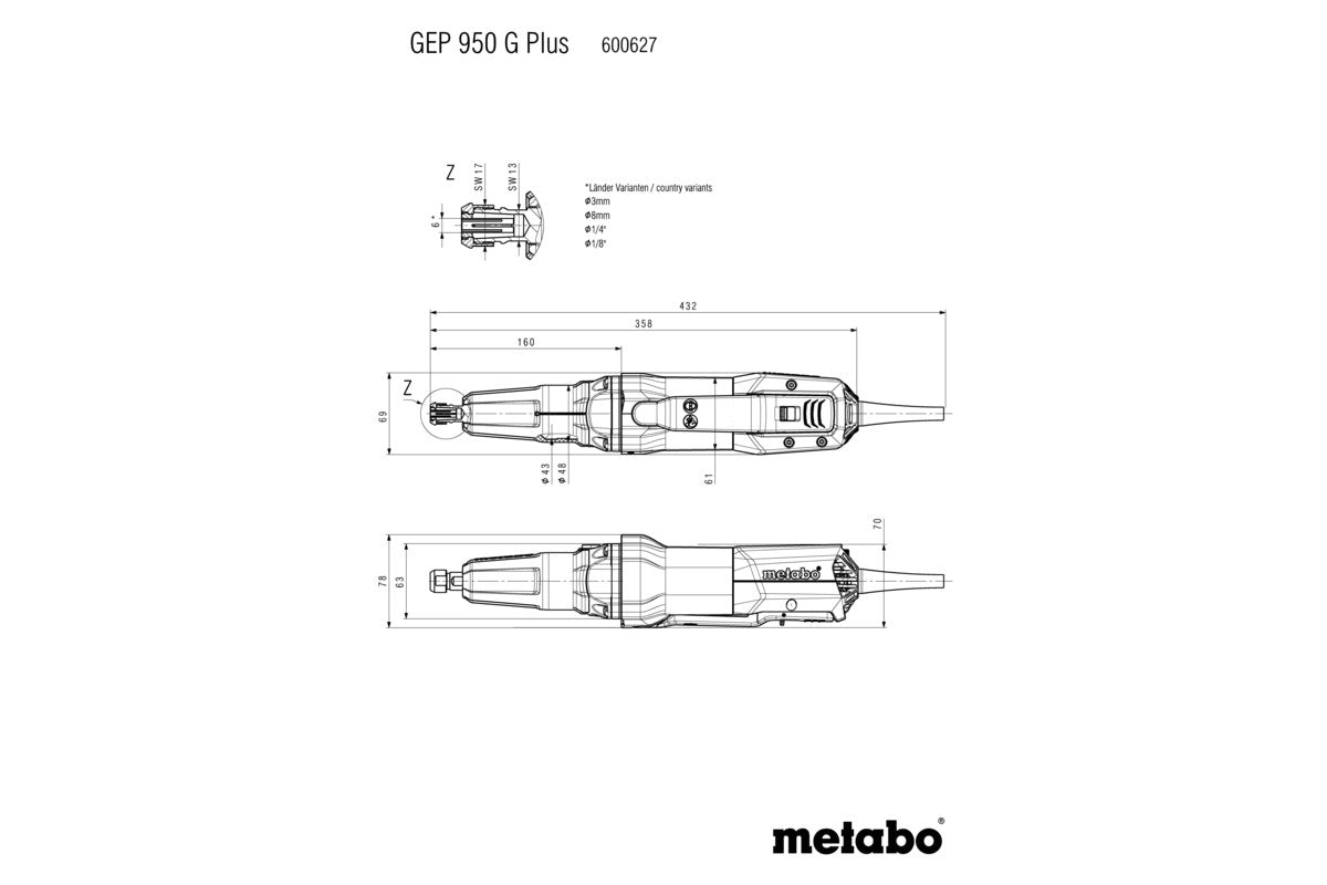 Metabo 600627000 - Amoladora recta GEP 950 G Plus