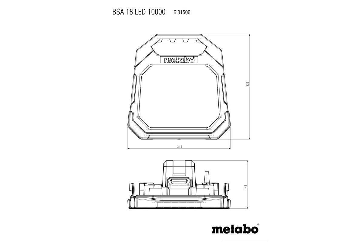Metabo 601506850 - Proyector de obra de batería BSA 18 LED 10000