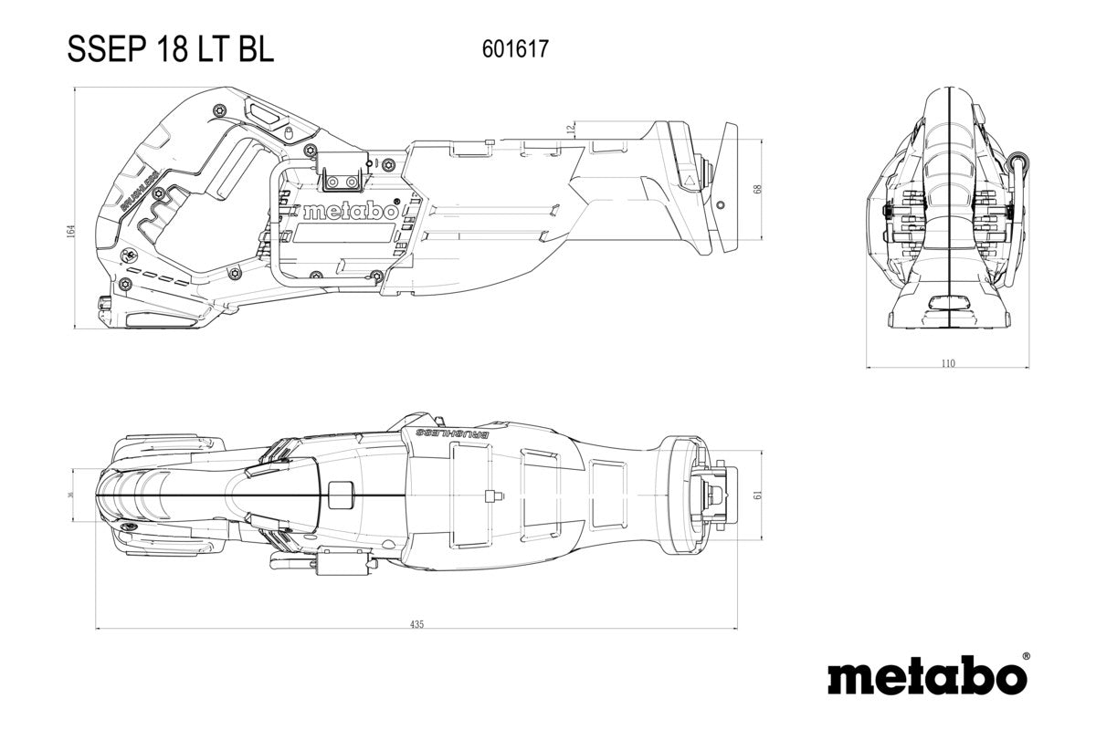 Metabo 601617840 - Sierra de sable de batería SSEP 18 LT BL