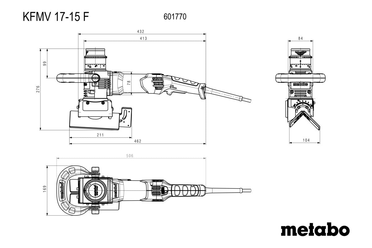Metabo 601770500 - Biseladora de metal KFMV 17-15 F