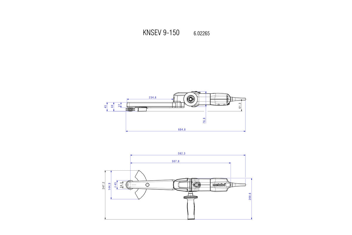 Metabo 602265500 - Lijadora de soldaduras en ángulo KNSE 9-150 Set