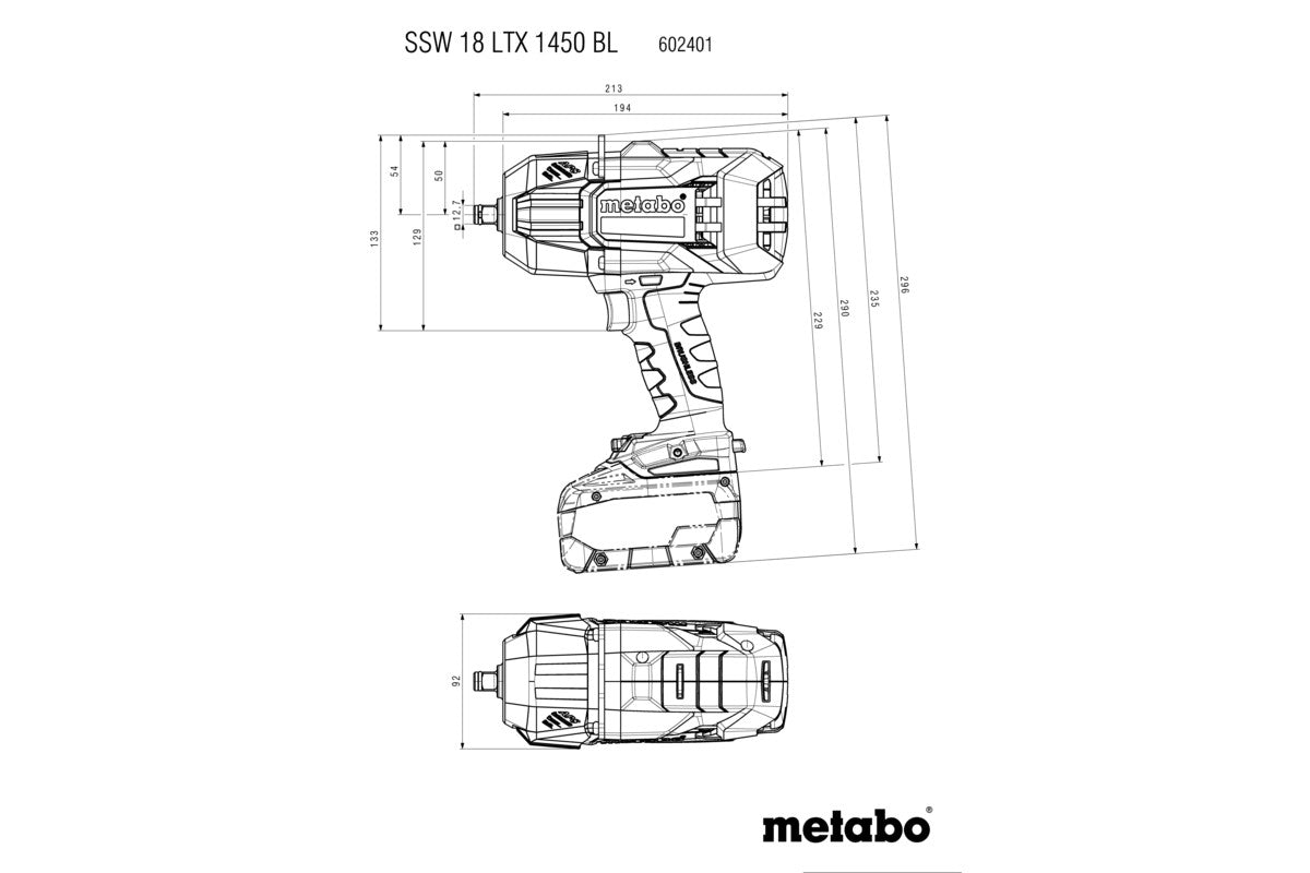 Metabo 602401660 - Atornillador de impacto de batería SSW 18 LTX 1450 BL