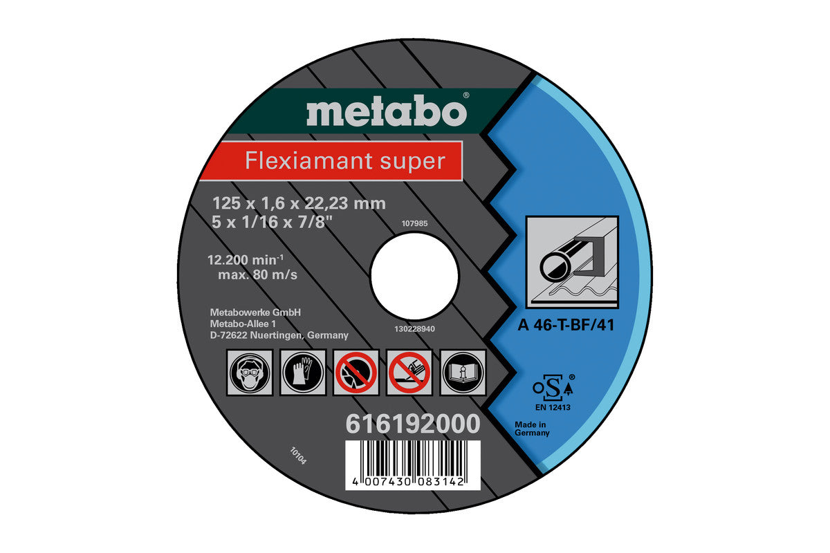 Metabo Clase de calidad A 60-T / A 46-T "Flexiarapid Super" acero - Lote de 25 uds — 616192000
