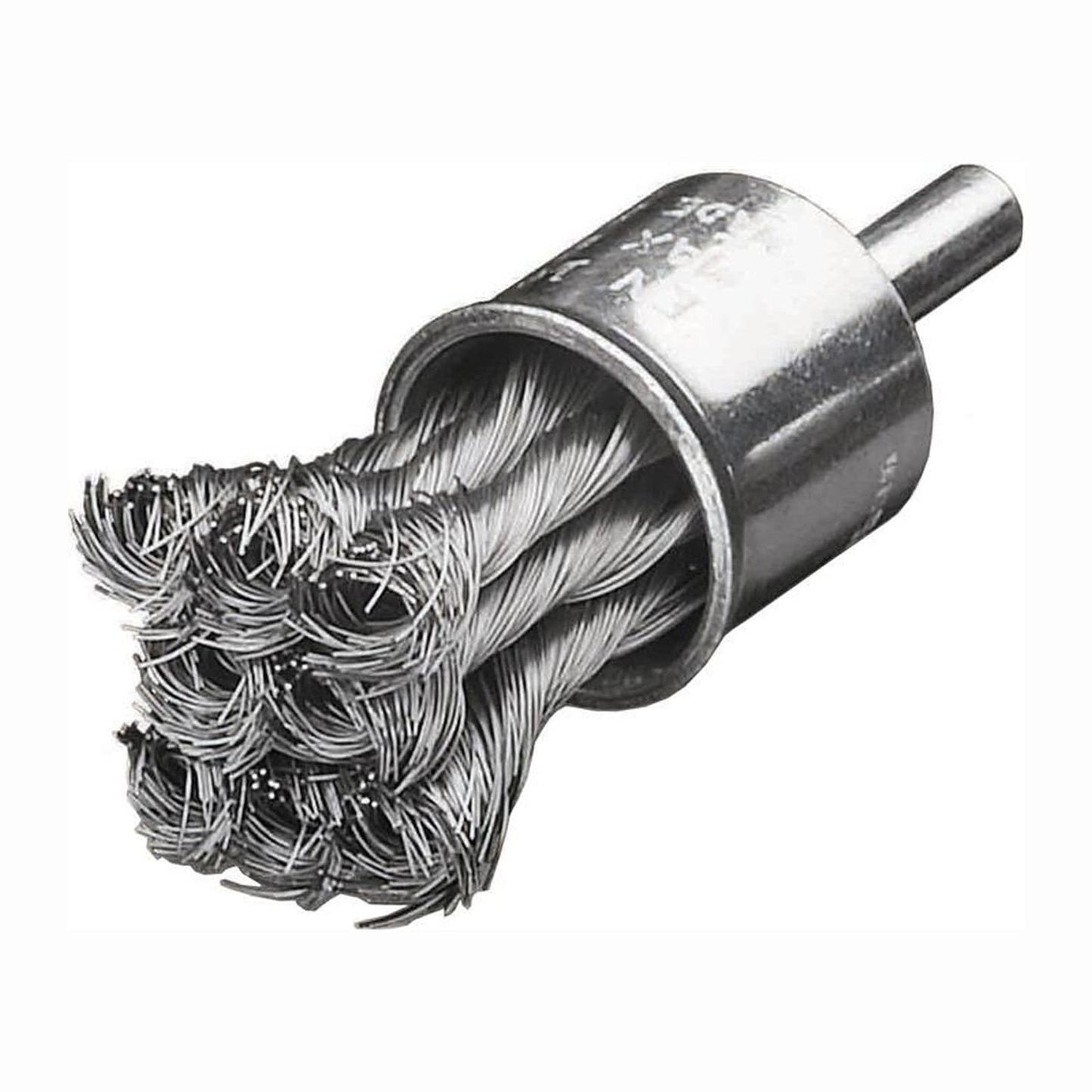 LessMann 454278 - Knot end brush with 6 mm shank dia 22 mm 8 knots with rose bud steel wire STH straight 0,35 mm high 28 mm