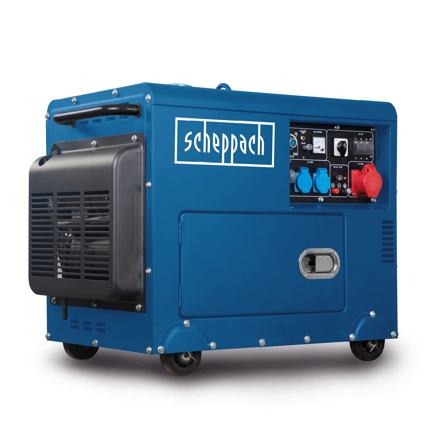 Scheppach 5906222903 - Generador diésel SG5200D, 5000 W máx., 230/400 V, Arranque eléctrico