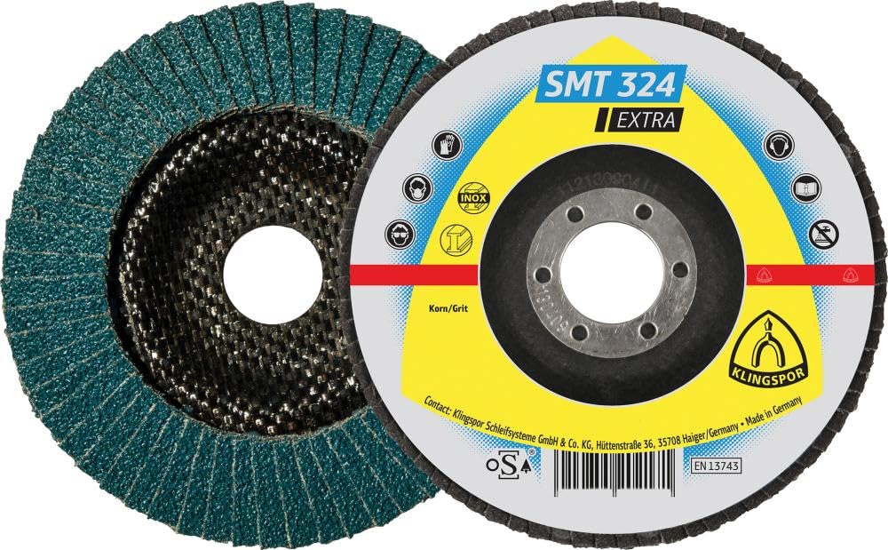 Klingspor 321510 - Disco de láminas SMT 324 abombado, grano 40, 125 x 22,23 mm
