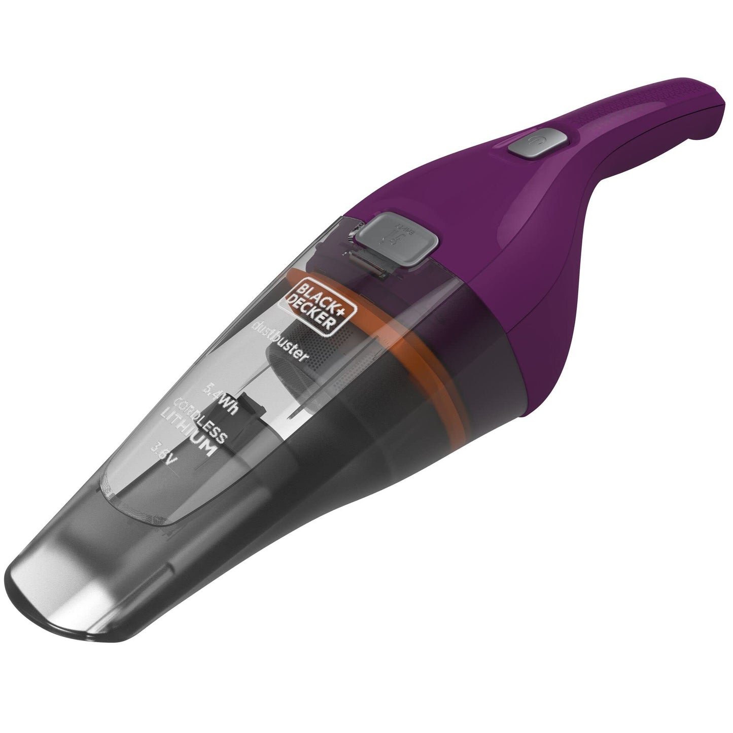 Black+Decker NVC115W-QW - Aspirador de Mano sin Cable, Batería de Litio de 3.6V (1.5Ah) Dustbuster, con acción ciclónica y Capacidad de almacenaje de 385ml, Morado