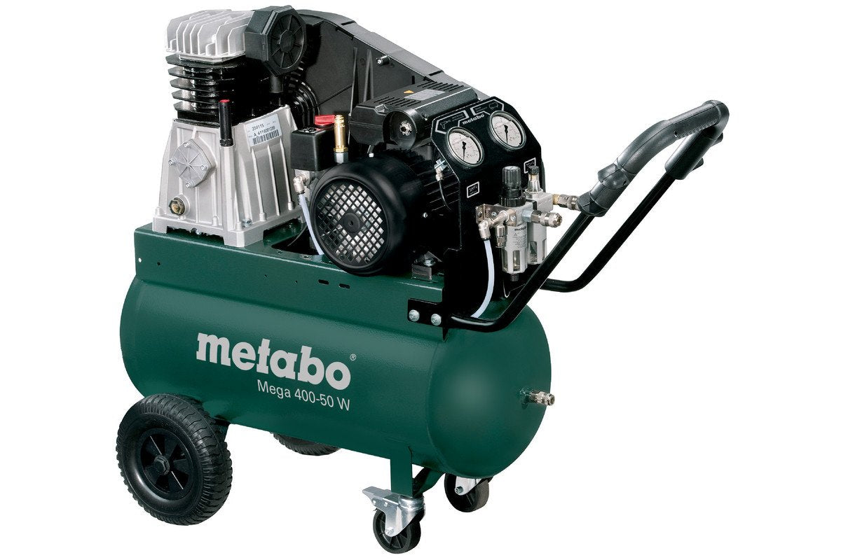 Metabo 601536000 - Compresor de pistón por correa Mega 400-50 W, calderín 50 l, 10 bar, 2,2 kW