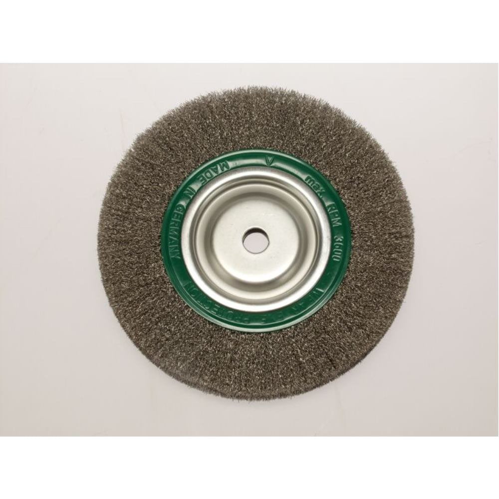 LessMann 377363 - Wheel brushes dia 250 mm width 43-48 mm tube 100 mm steel wire stainless ROF crimped 0,30 mm