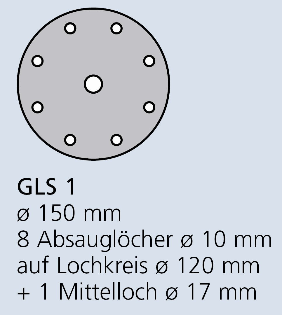 Klingspor 147095 - Disco de lija con velcro PS 33 BK, grano 180, 150 mm, perforación GLS1