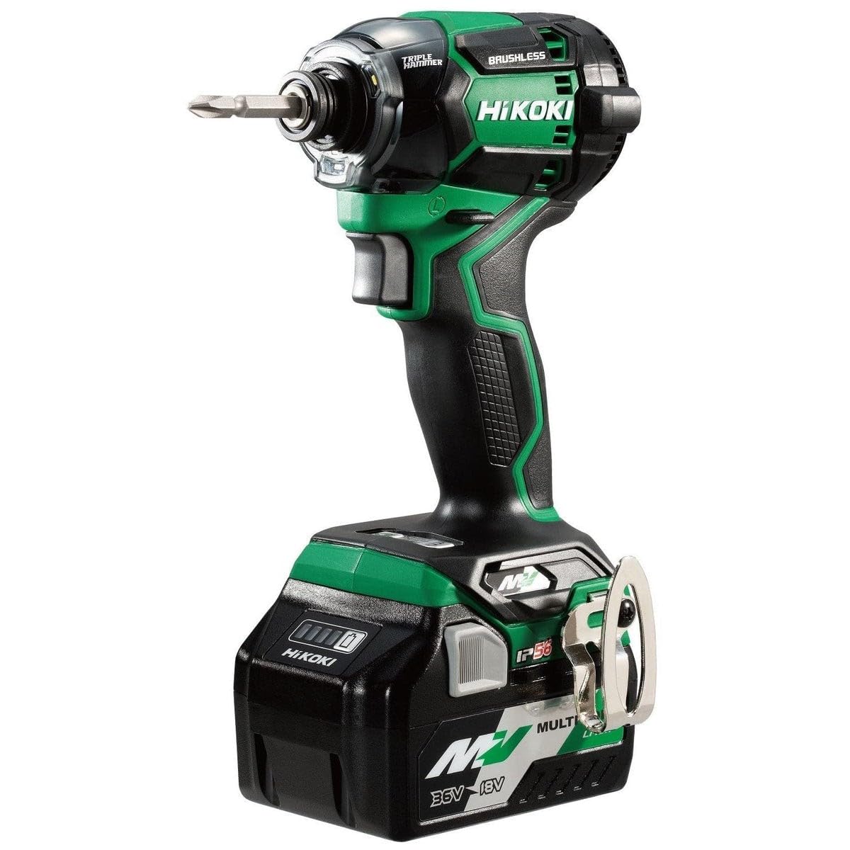 Hikoki WH36DCWRZ - Atornillador de impacto de batería 36 V 215 Nm, 2 baterías 2,5 Ah y maletín