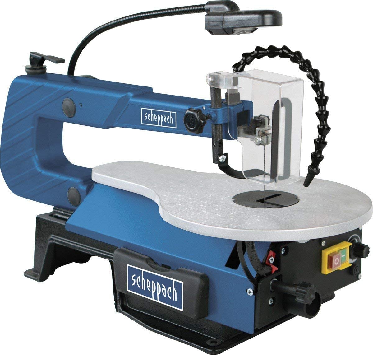Scheppach 5901403903 - Sierra de marquetería SD1600V, 120 W, Altura de corte 50 mm, Lámpara LED