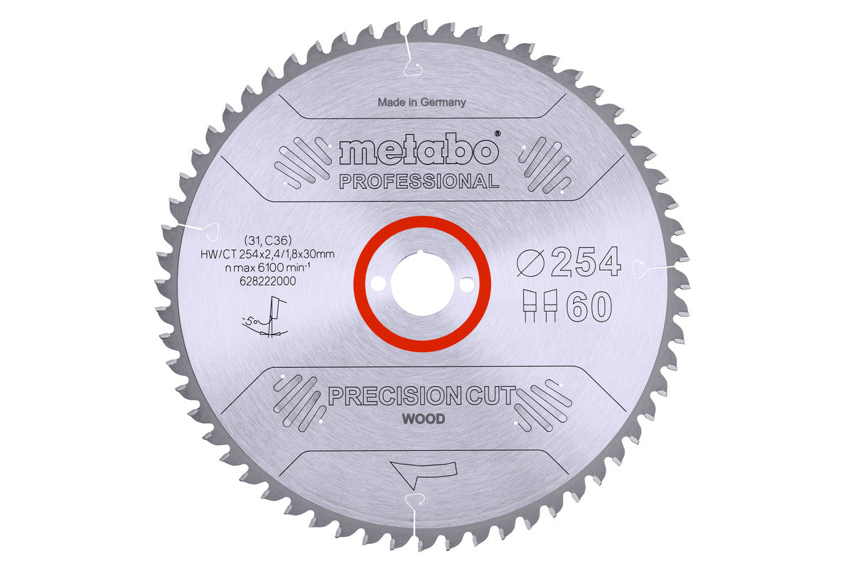 Metabo Hojas para sierras circulares "precision cut wood", calidad professional, para sierras circulares semiestacionarias — 628222000