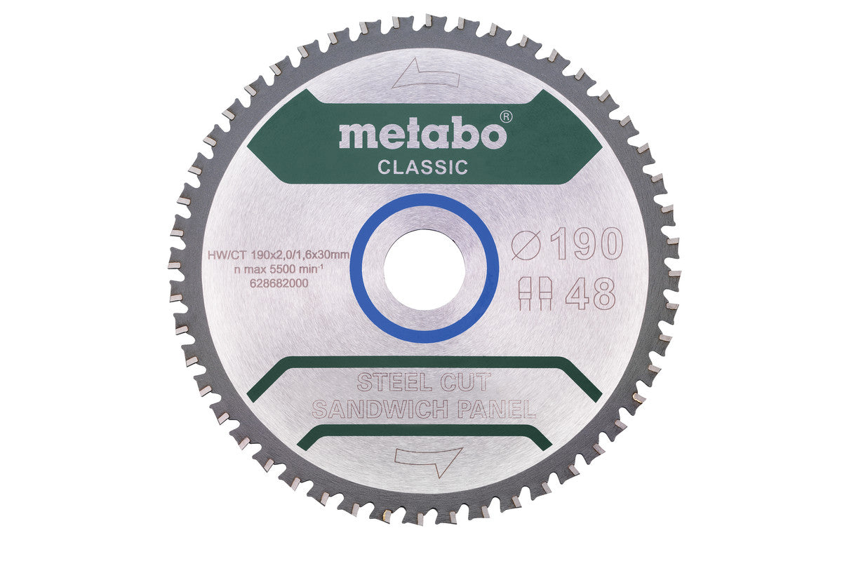 Metabo Hojas para sierras circulares "steel cut/sandwich panel", calidad classic, para sierras circulares manuales — 628682000