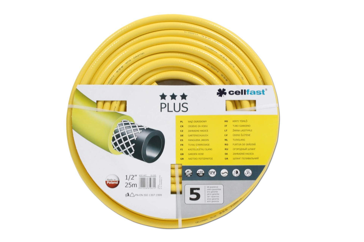 Cellfast 10-200 - Manguera de jardín Plus 1/2" 25m