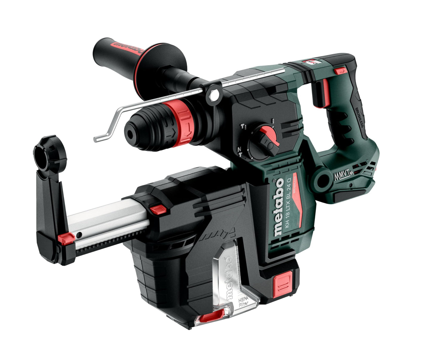Metabo 601714900 - Martillo combinado de batería KH 18 LTX BL 24 Q Set ISA con aspiración, sin batería