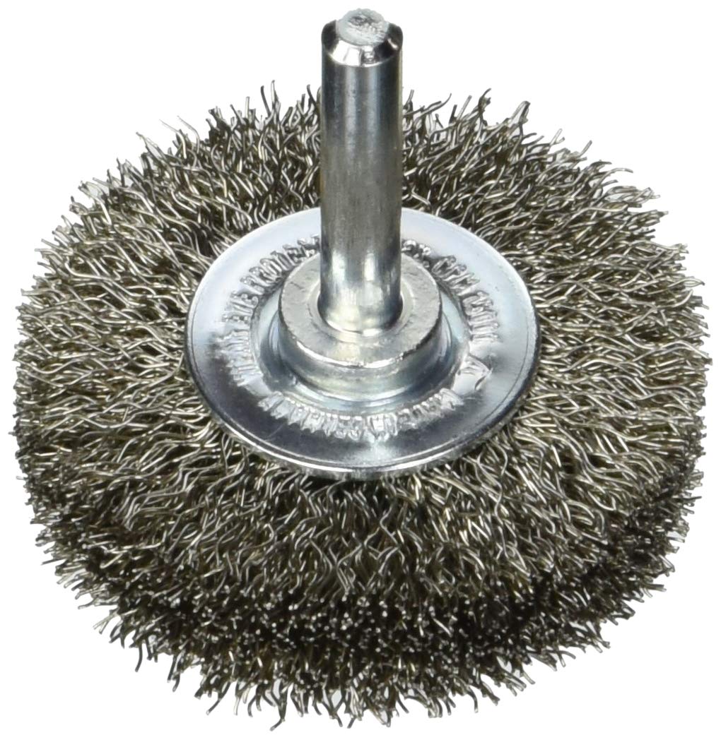 LessMann 415363 - Wheel brushes with 6 mm shank dia 50 x 15 mm steel wire stainless ROF crimped 0,30 mm