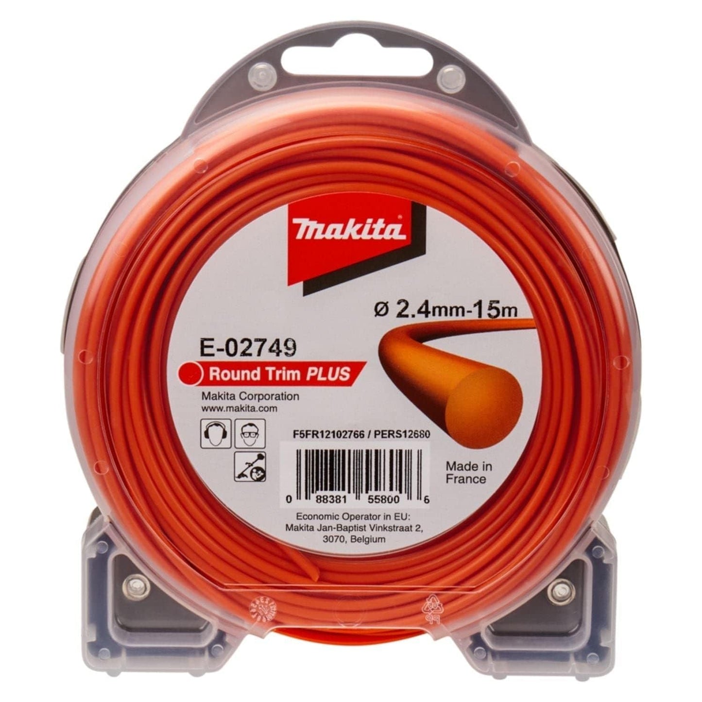 Makita E-02749 - Hilo de corte redondo (2,4 mm x 15 m)
