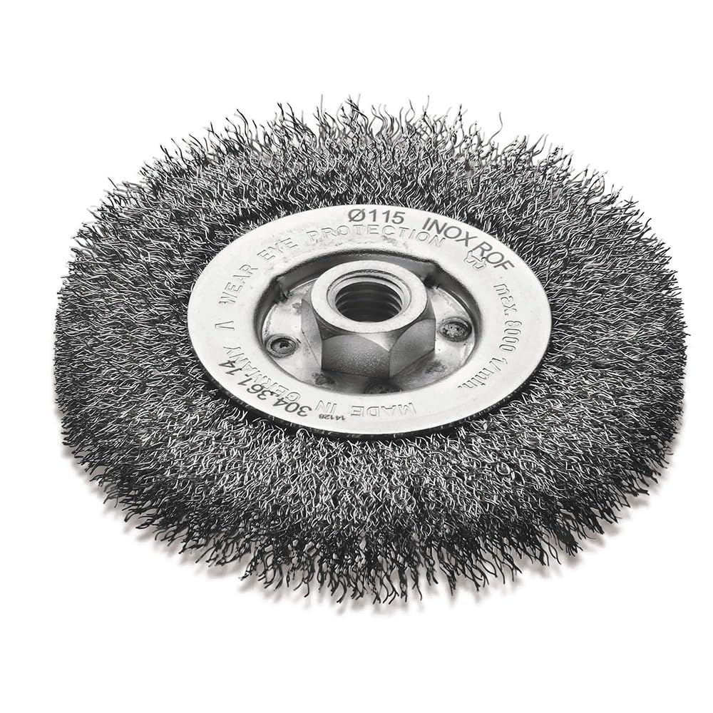 LessMann 30476114 - Cepillo circular LessMann 115x12 mm./M14x2,0 mm. alambre de acero latonado ondulado STM 0,30
