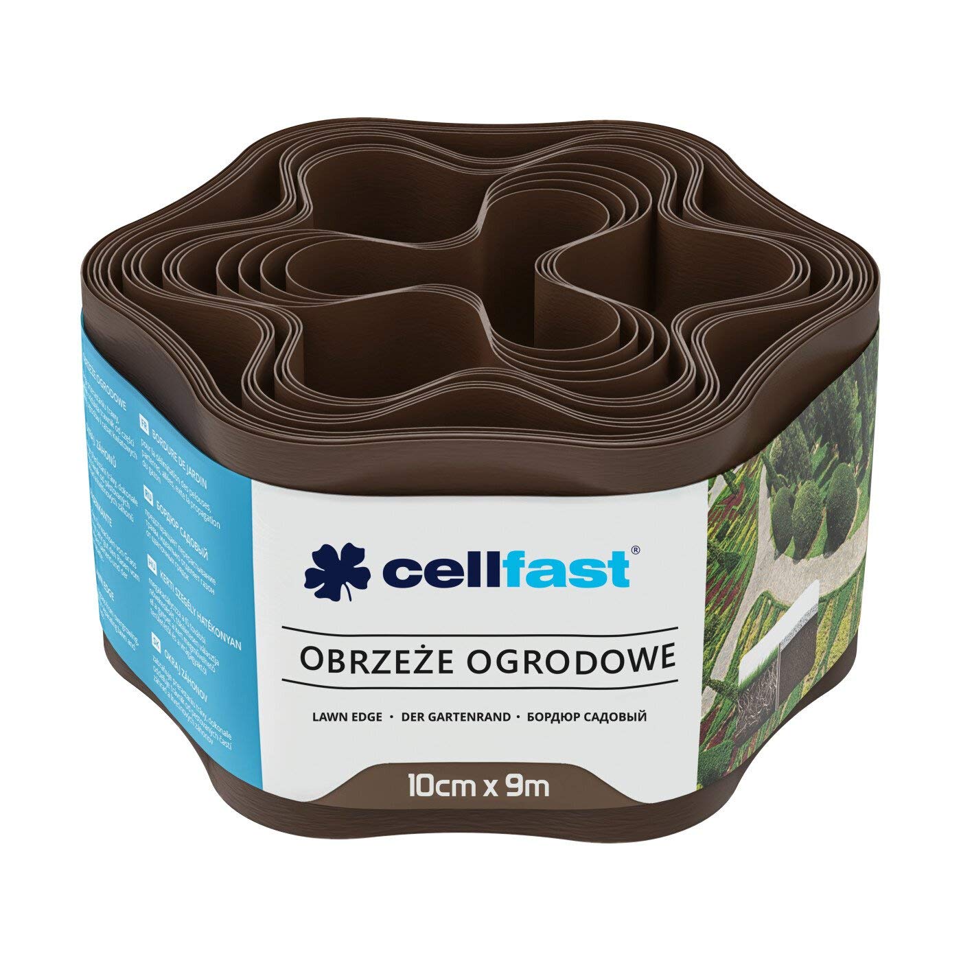 Cellfast 30-011H - Borde de césped 10 cm x 9 m, marrón