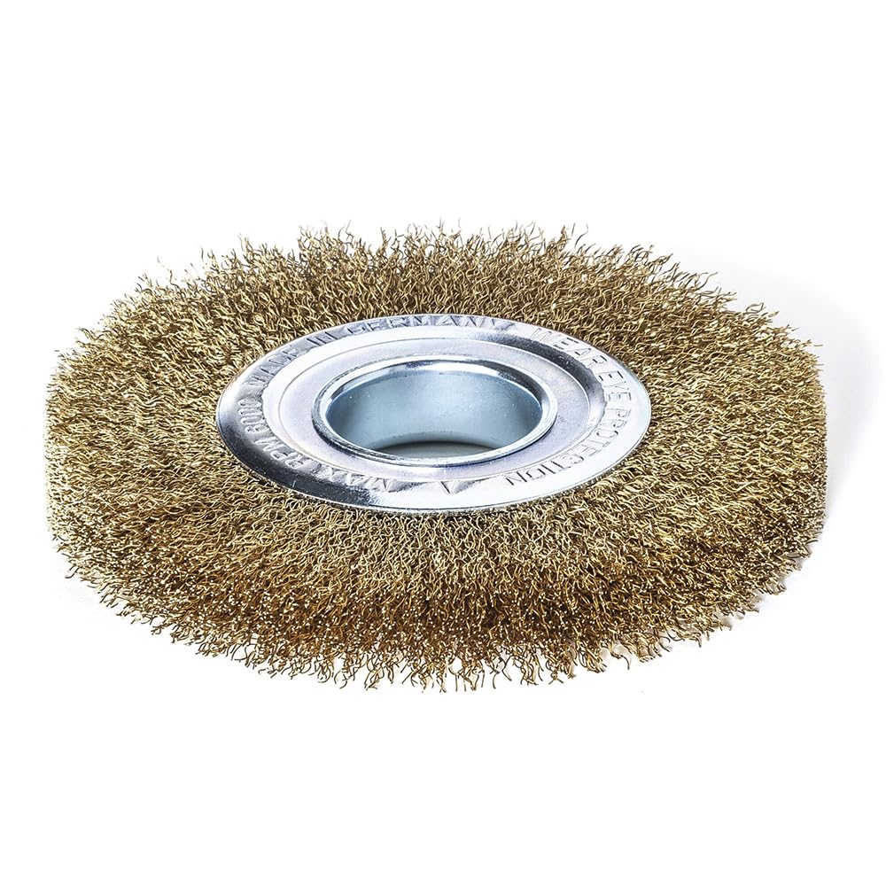 LessMann 365763 - Cepillo circular LessMann 200x35/38 mm. alambre de acero latonado ondulado STM 0,30