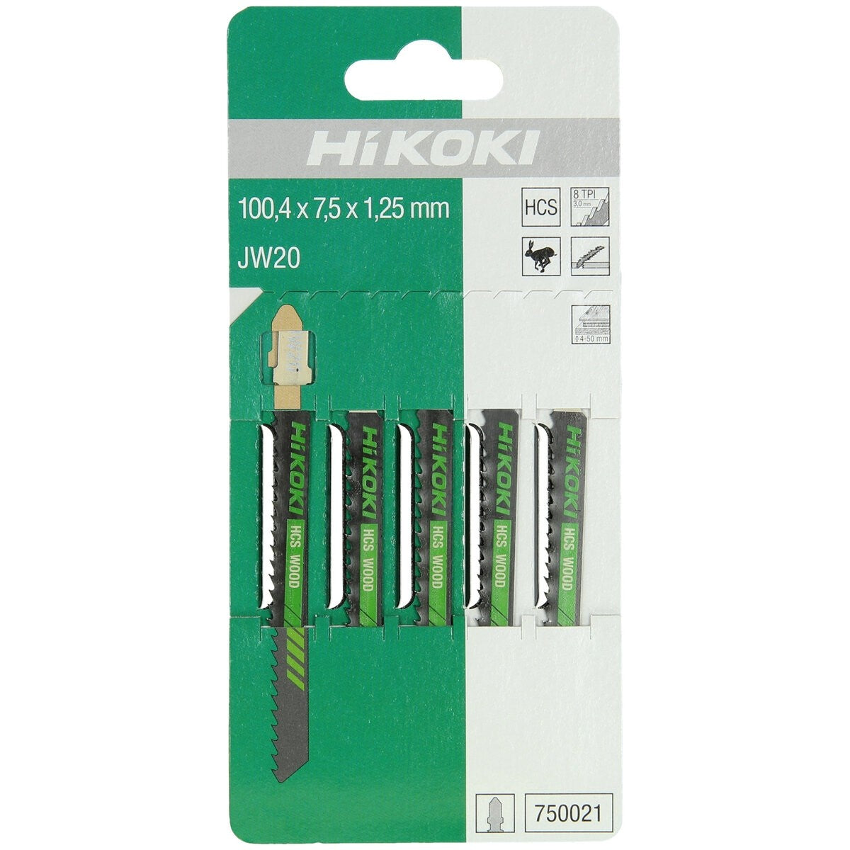 Hikoki 750021 - 5 hojas de sierra de calar madera HCS JW20/T111C
