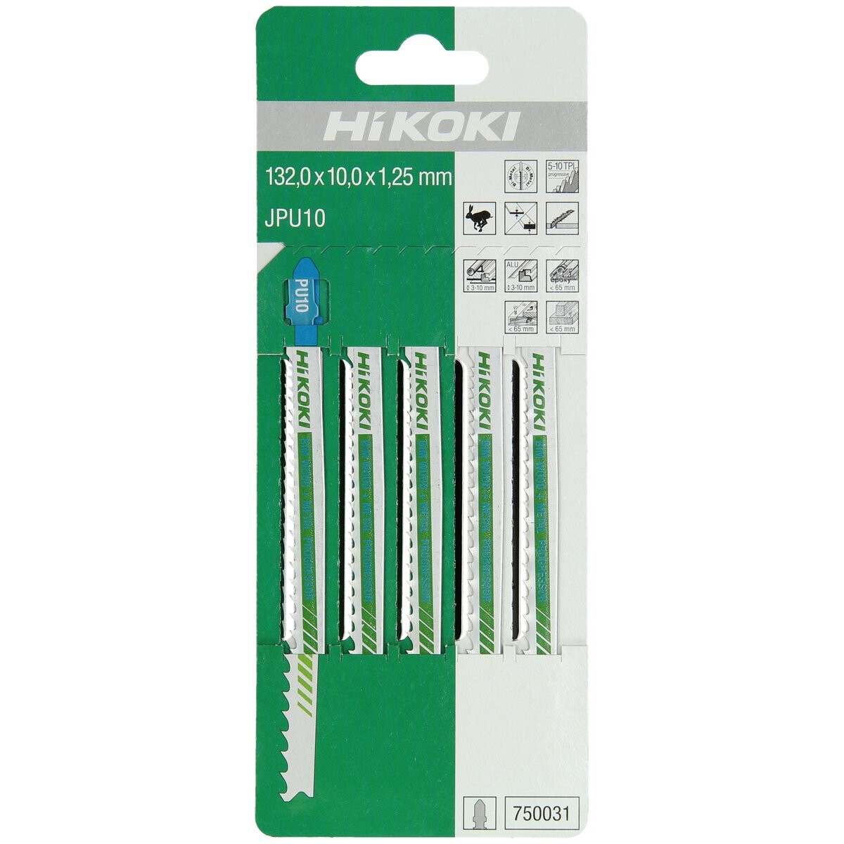 Hikoki 750031 - 5 hojas de sierra de calar madera+metal BIM JPU10/T345XF