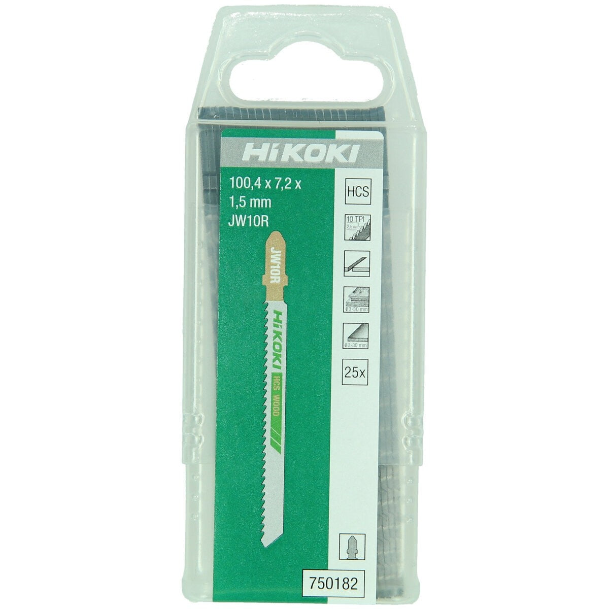 Hikoki 750182 - 25 hojas de sierra de calar madera HCS JW10R/T101BR
