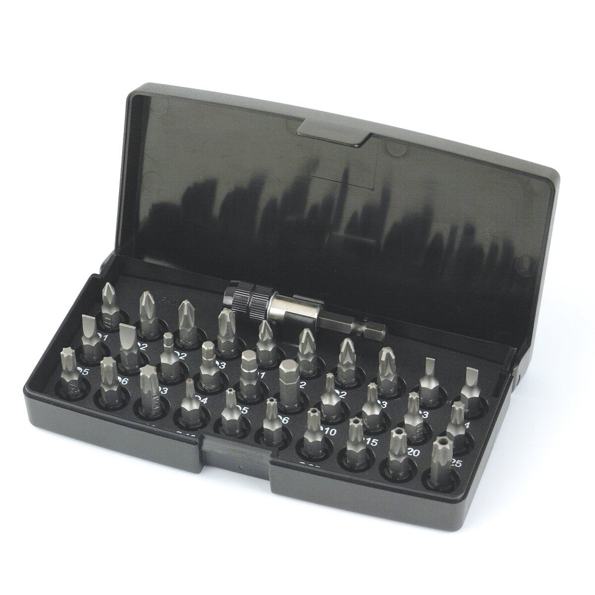Hikoki 753000 - Caja de puntas 1/4", 31 piezas, 25 mm, incl. portapuntas magnético, cambio rápido