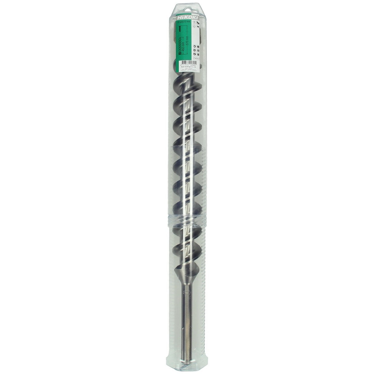 Hikoki 754352 - Broca para martillo SDS-Max 4 cortadores 52 x 450/570 mm